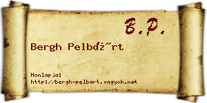 Bergh Pelbárt névjegykártya
